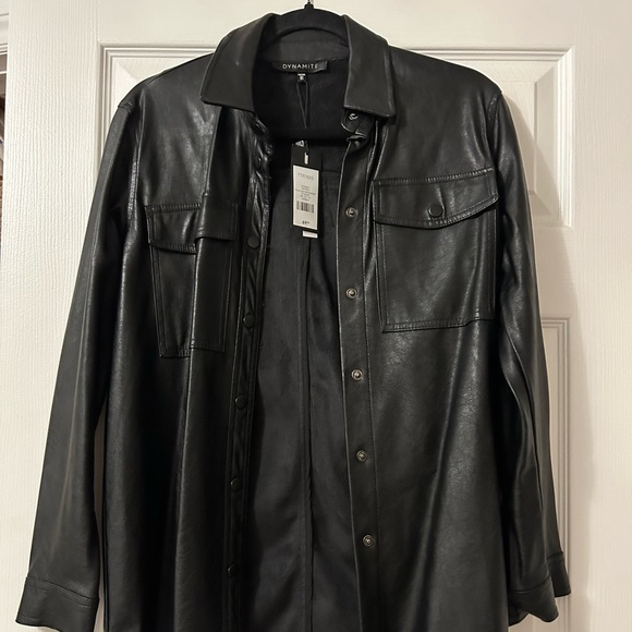 Dynamite Leather Shacket - Picture 1 of 2